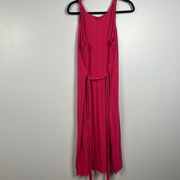 Lane Bryant Ribbed Twisted Strap Pink Sleeveless Midi Dress - Size 18-20 - NWT - Picture 9 of 9